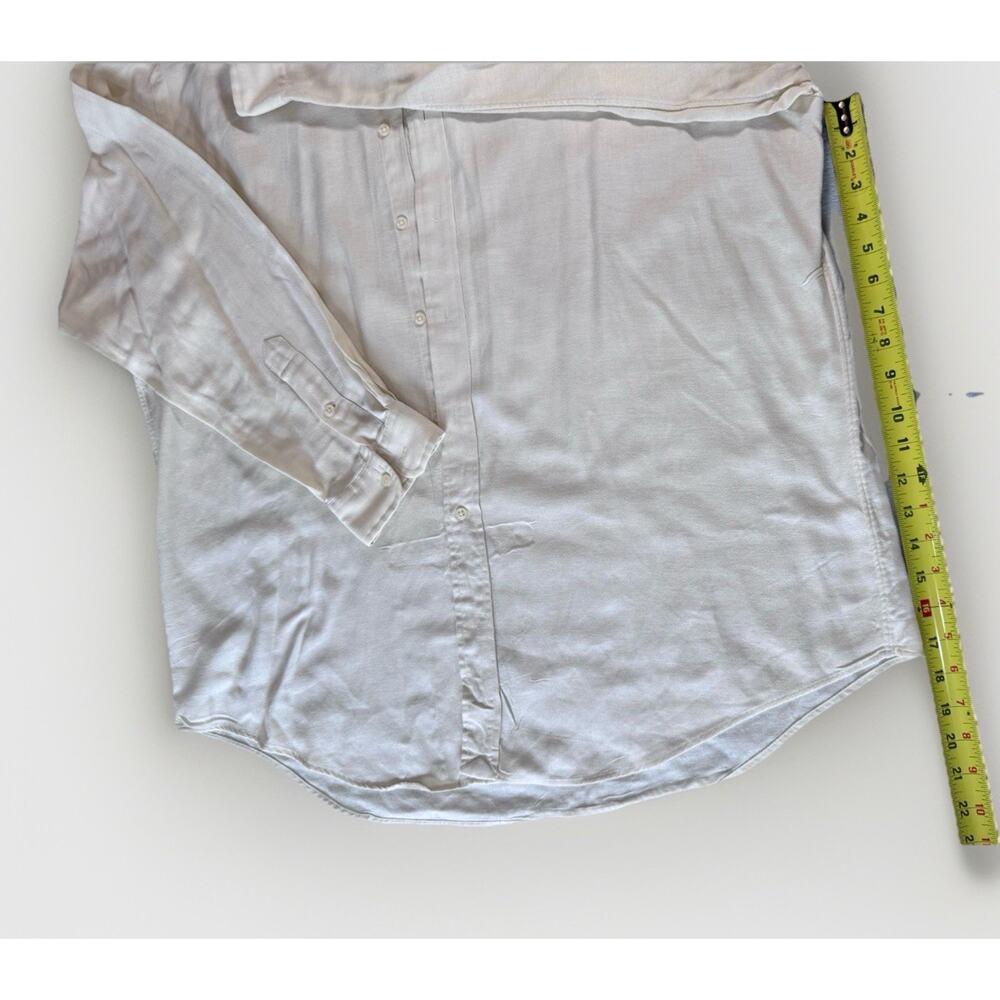 Ralph Lauren Mens XL Blake Button Down Shirt Cream Cotton Linen Relaxed Fit - Picture 5 of 14